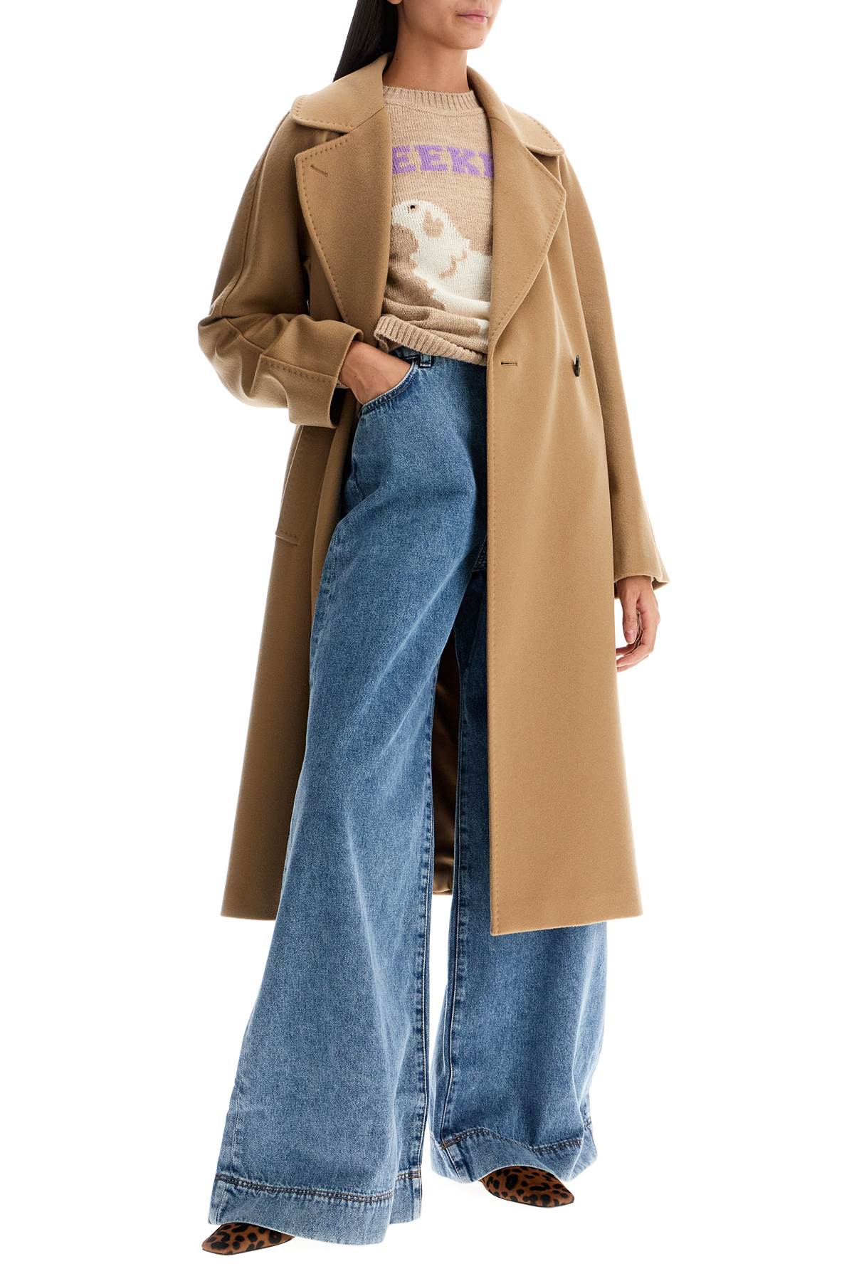 Shop Weekend Max Mara Cashmere Long Coat In Beige