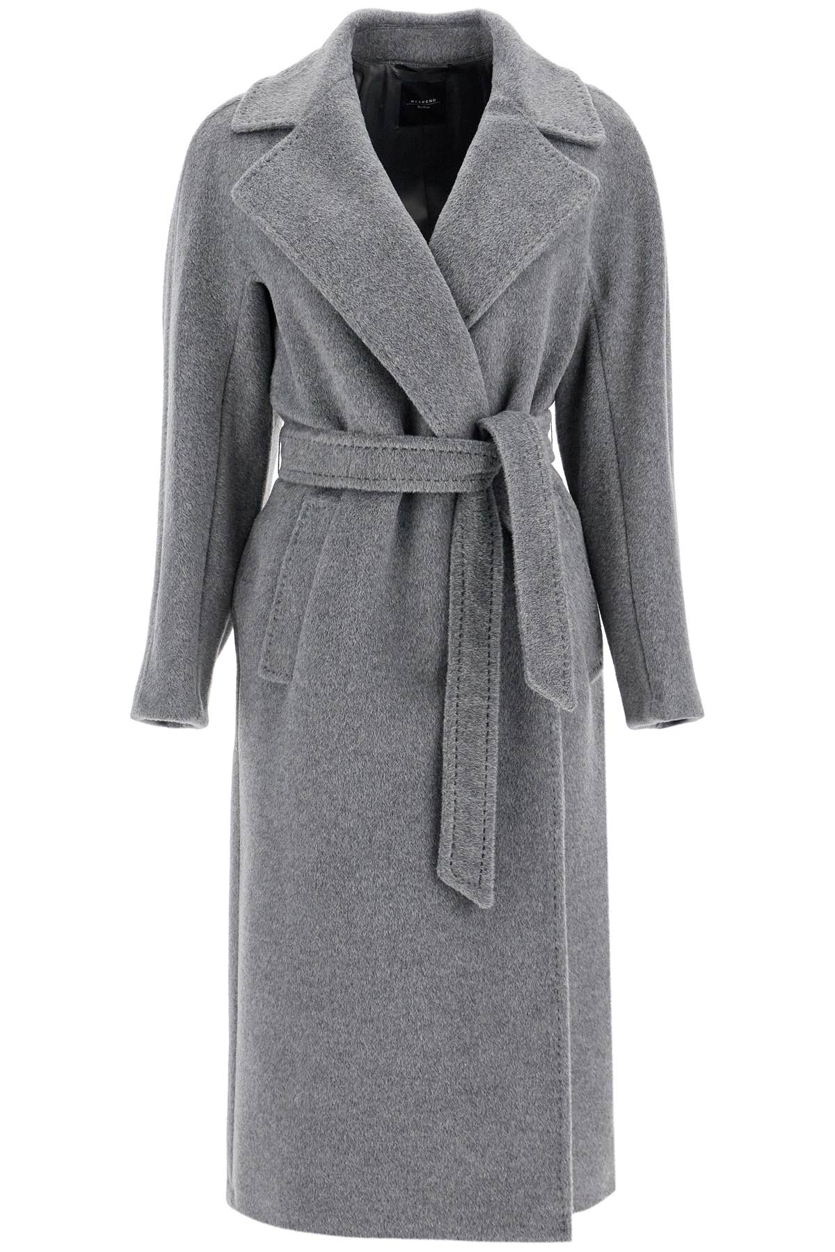 Shop Weekend Max Mara Alpaca And Mohair Robe Coat In Grey