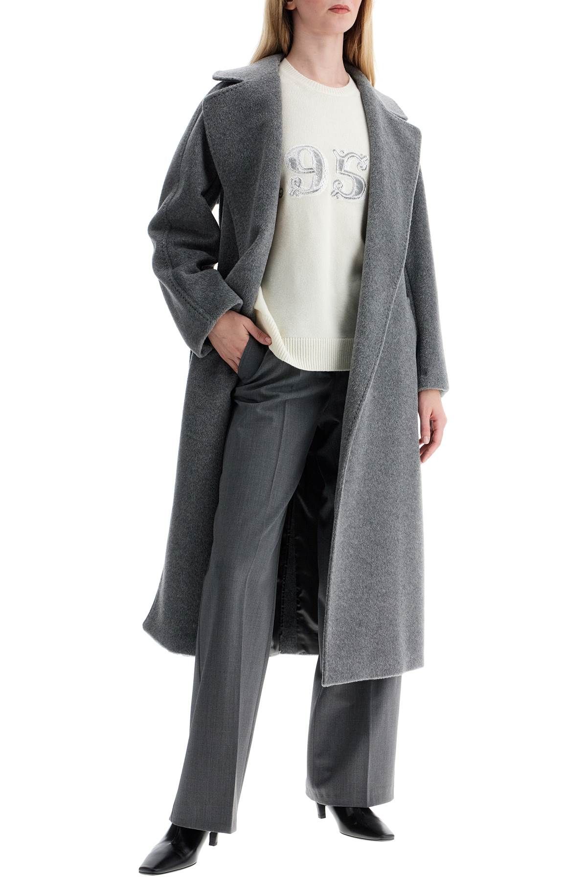 Shop Weekend Max Mara Alpaca And Mohair Robe Coat In Grey