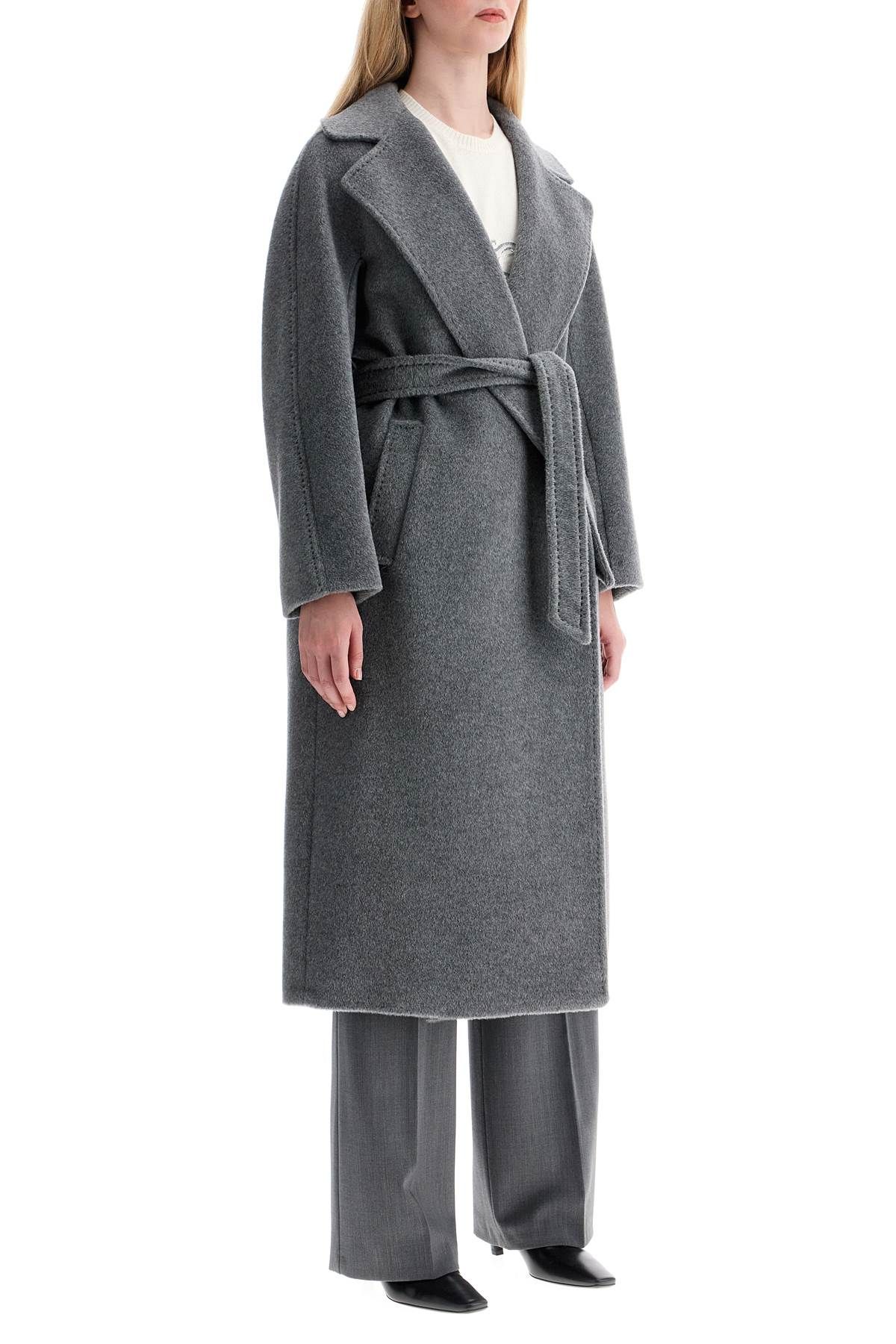 Shop Weekend Max Mara Alpaca And Mohair Robe Coat In Grey