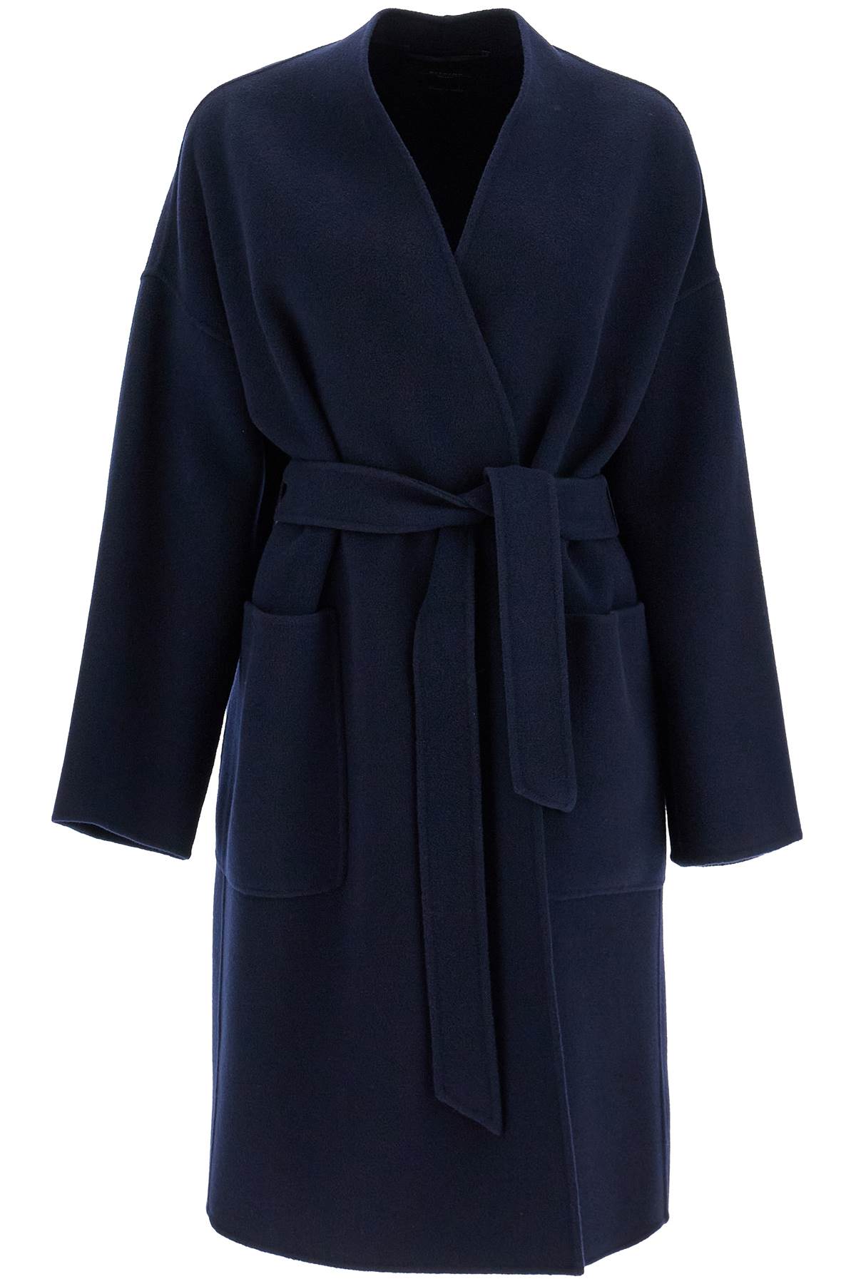 Shop Weekend Max Mara Eris Midi Wrap Coat With Robe In Blue