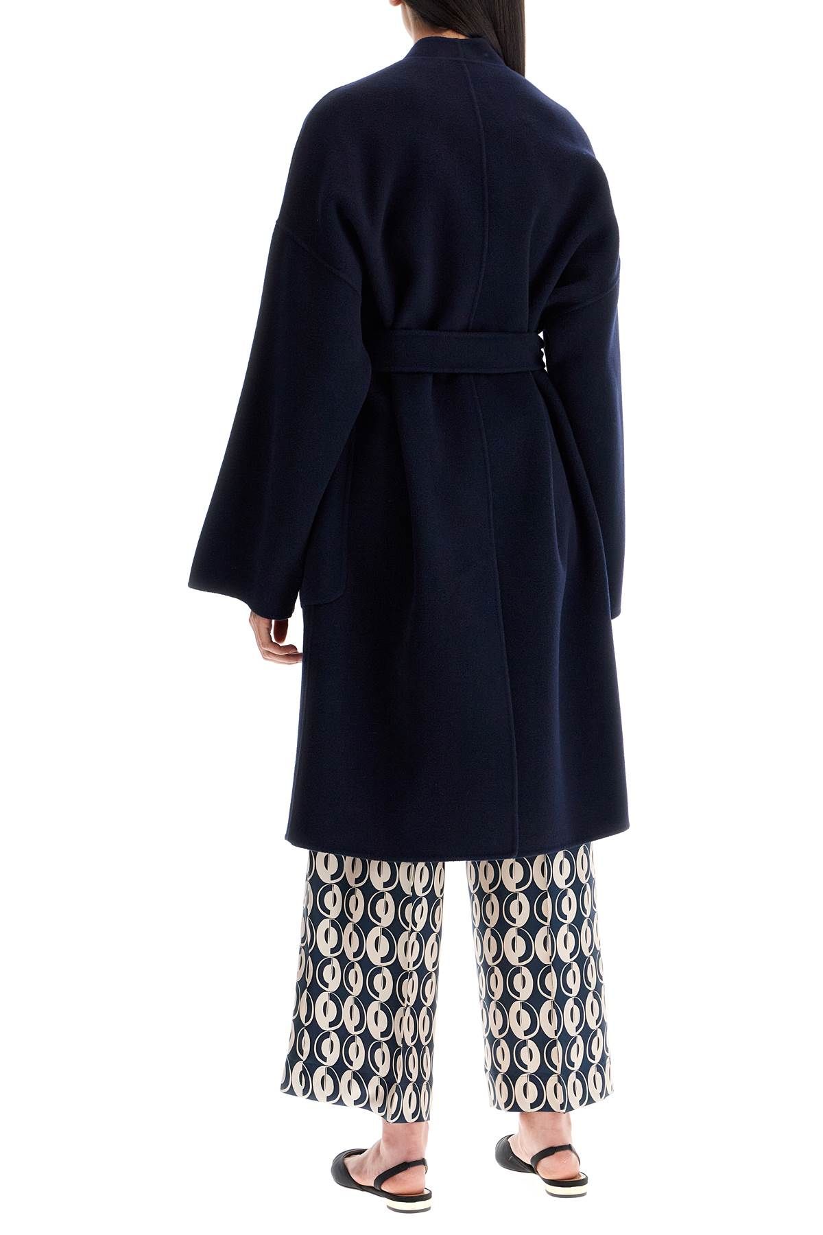 Shop Weekend Max Mara Eris Midi Wrap Coat With Robe In Blue