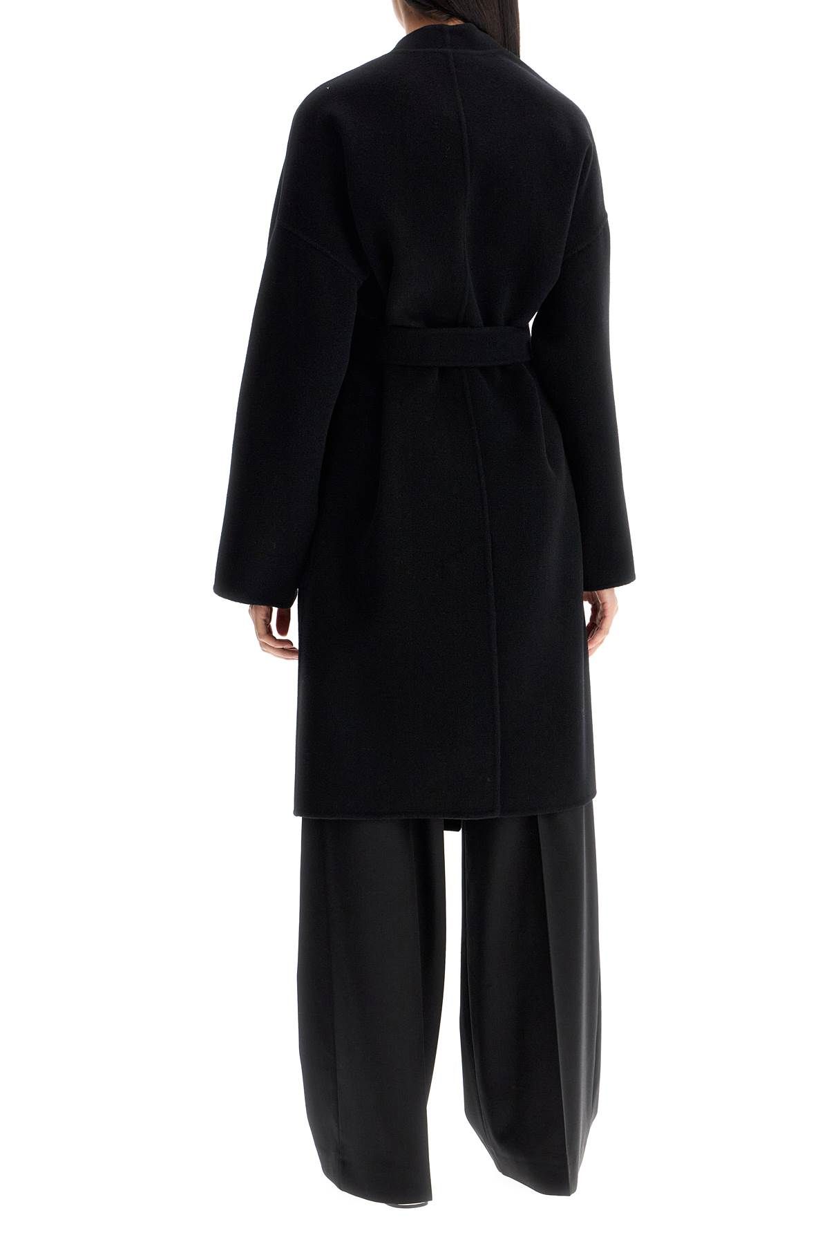 Shop Weekend Max Mara Eris Midi Wrap Coat With Robe In Black