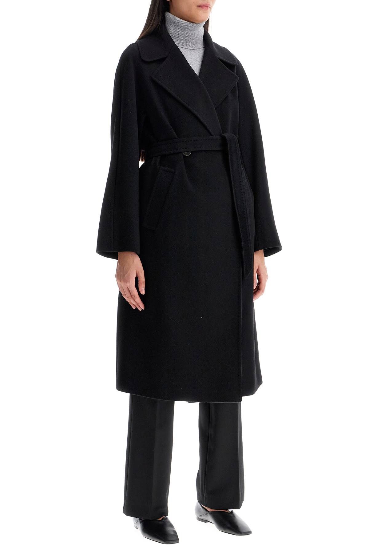 Shop Weekend Max Mara Cashmere Long Coat In Black