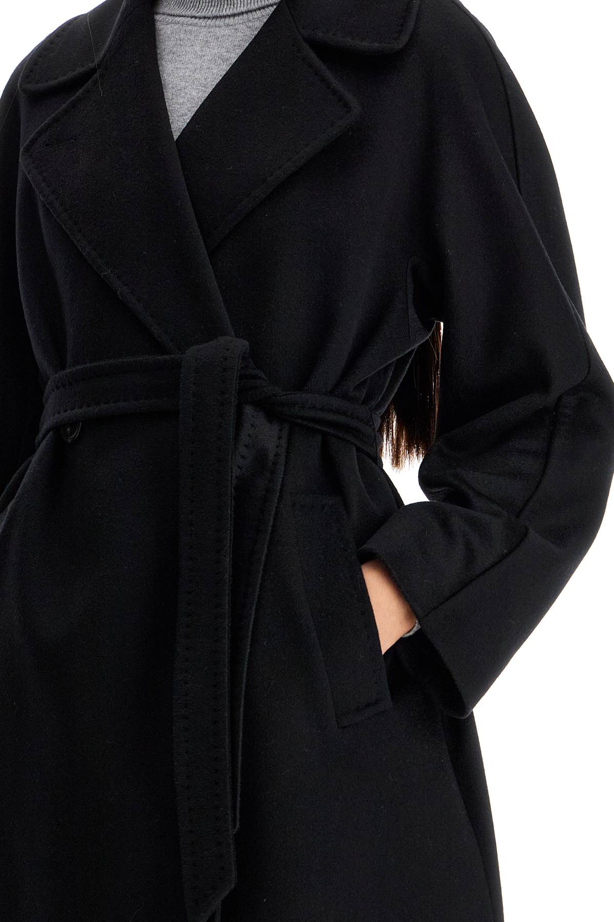 Shop Weekend Max Mara Cashmere Long Coat In Black