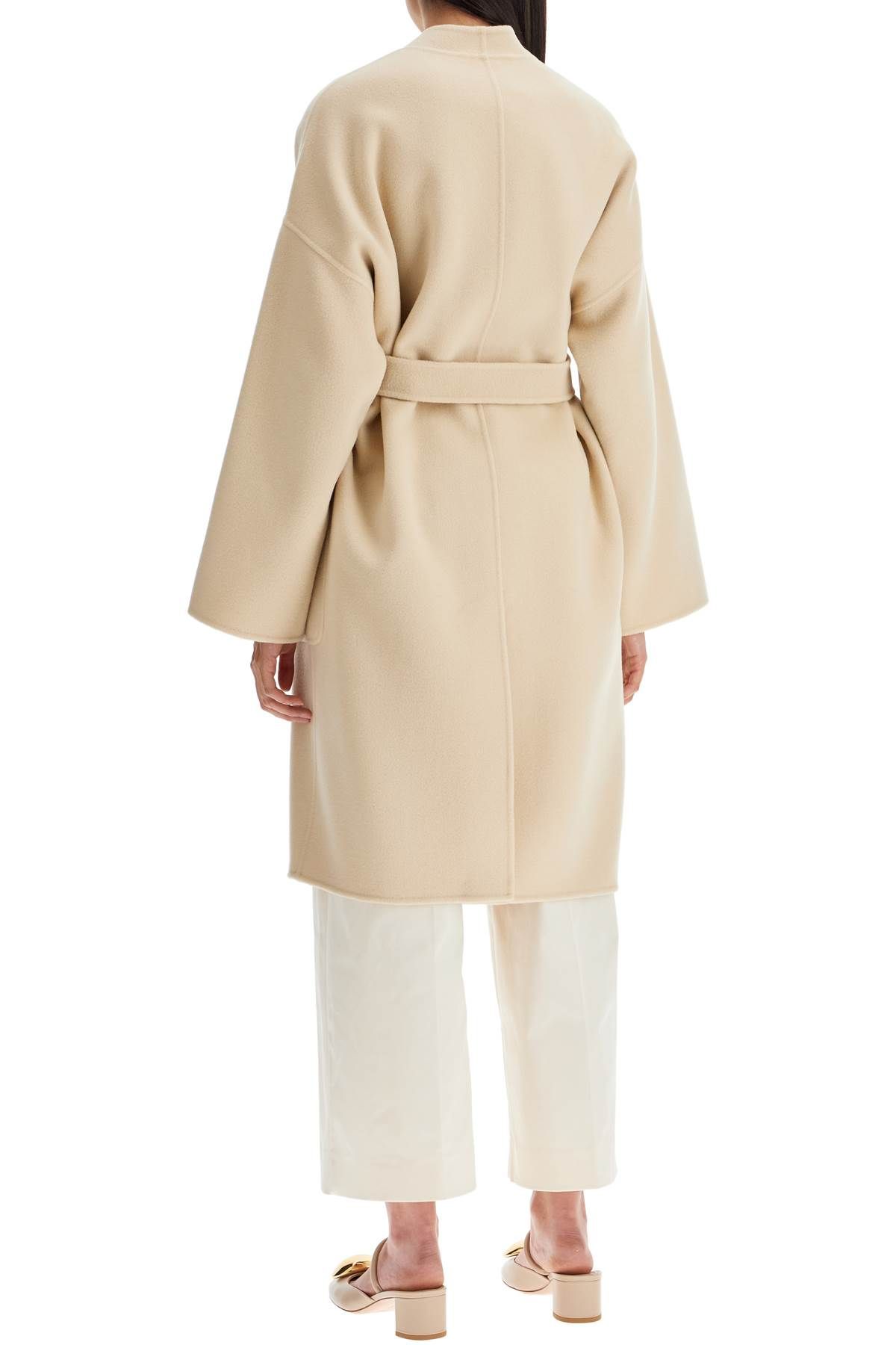 Shop Weekend Max Mara Eris Midi Wrap Coat With Robe In Neutro