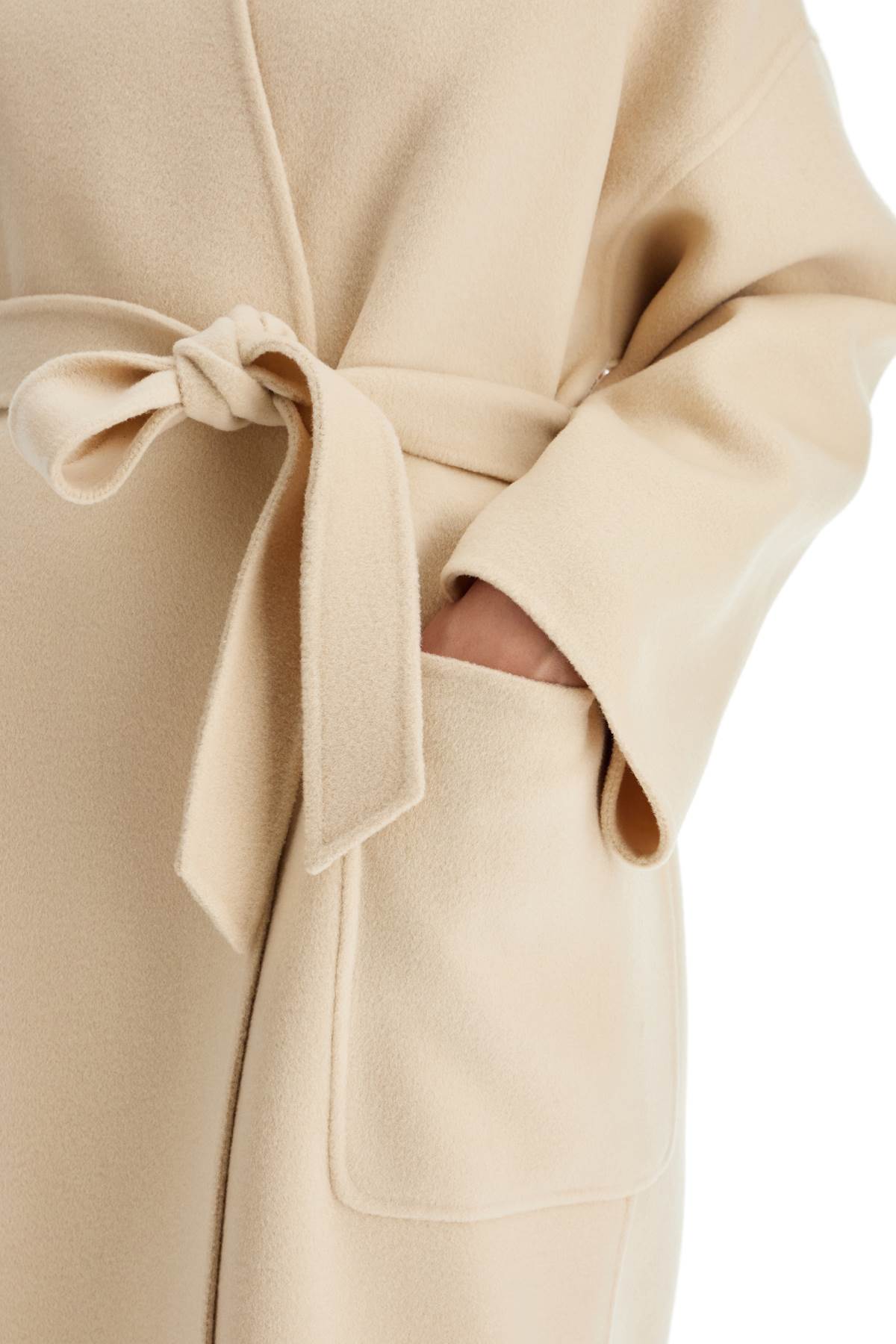 Shop Weekend Max Mara Eris Midi Wrap Coat With Robe In Neutro