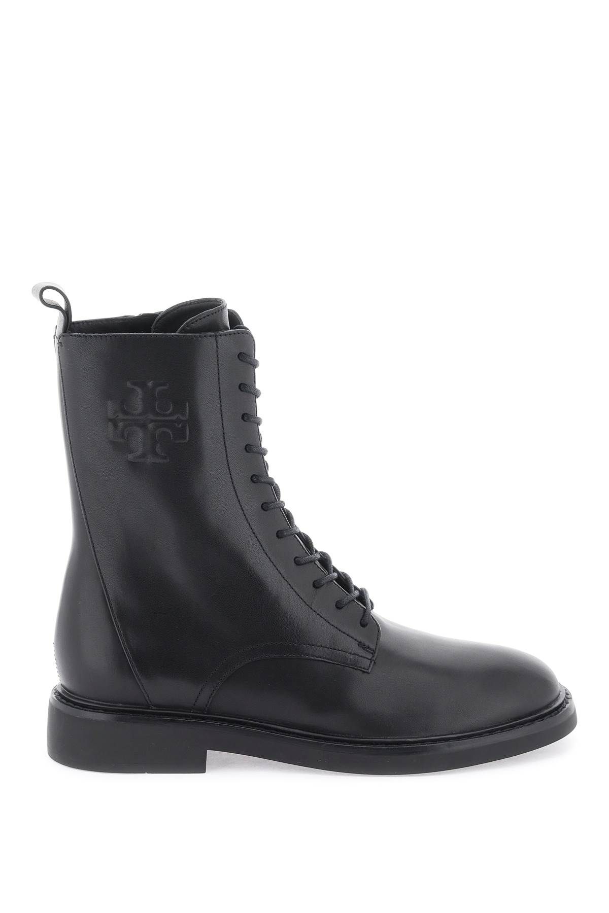 Shop Tory Burch Double T Combat Boots In Black