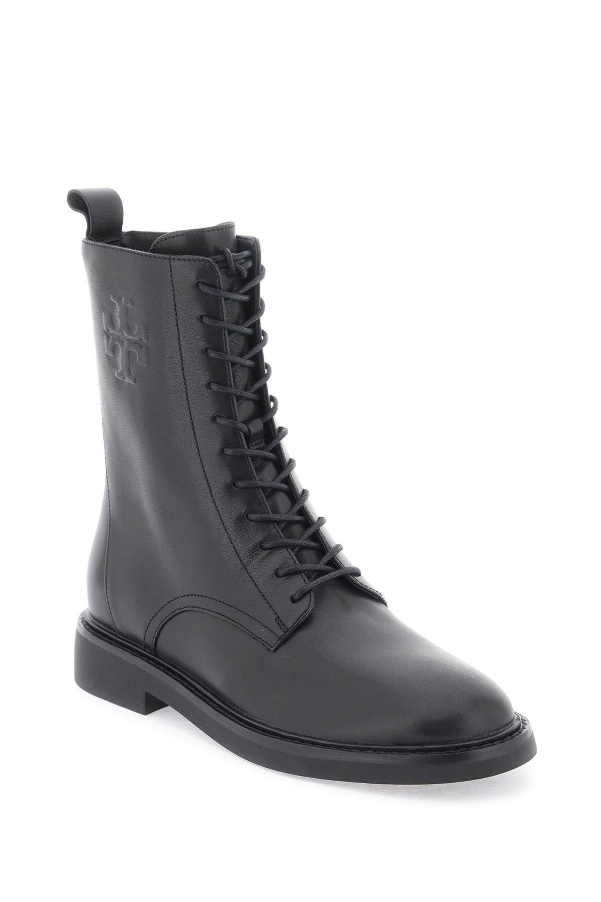 Shop Tory Burch Double T Combat Boots In Black