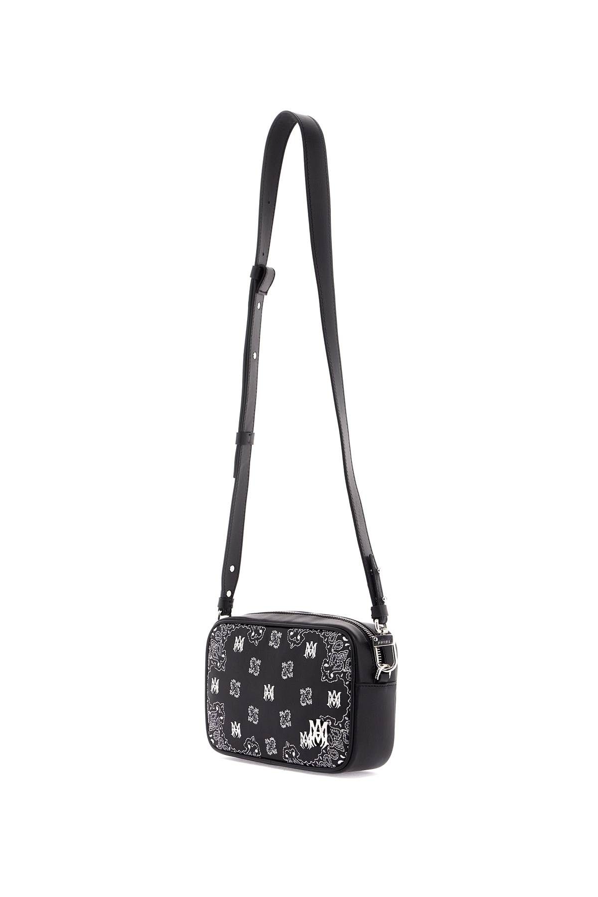 Shop Amiri 'bandana Embroidered Camera Bag With In Black