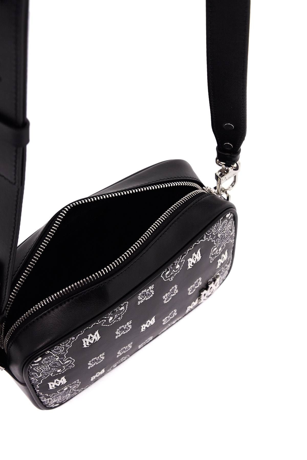 Shop Amiri 'bandana Embroidered Camera Bag With In Black