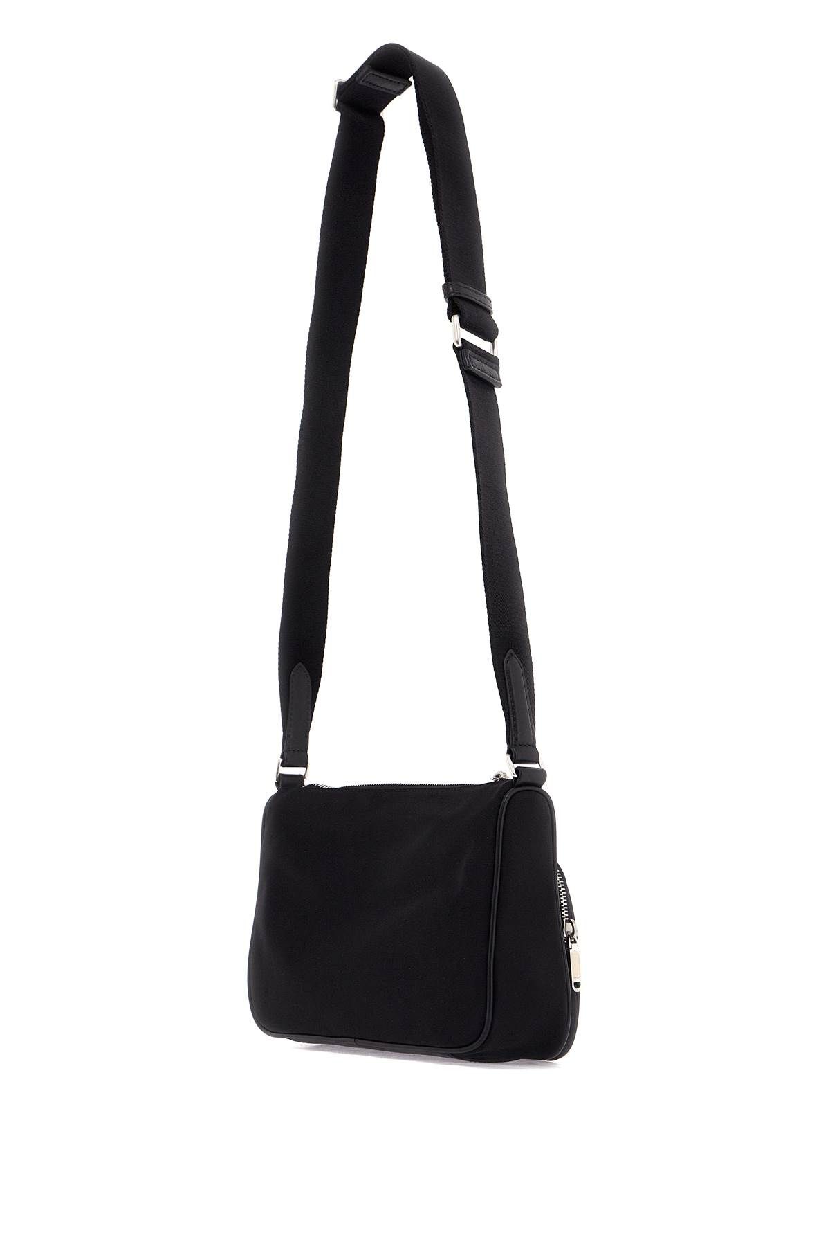 Shop Bally Nylon Shoulder Bag With Adjustable Strap In Black