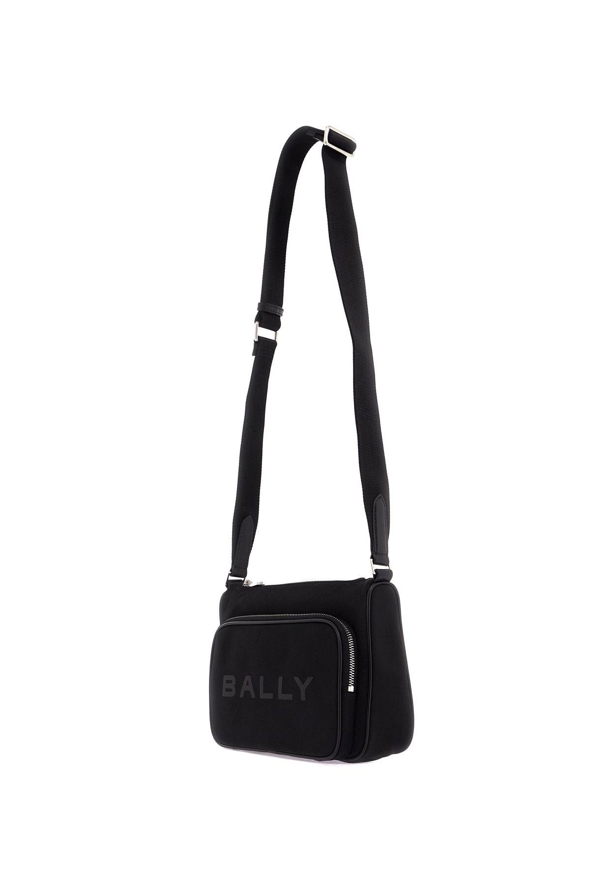 Shop Bally Nylon Shoulder Bag With Adjustable Strap In Black