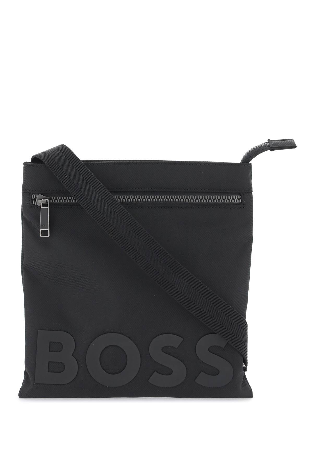 Hugo Boss Recycled Material Crossbody Bag In Black
