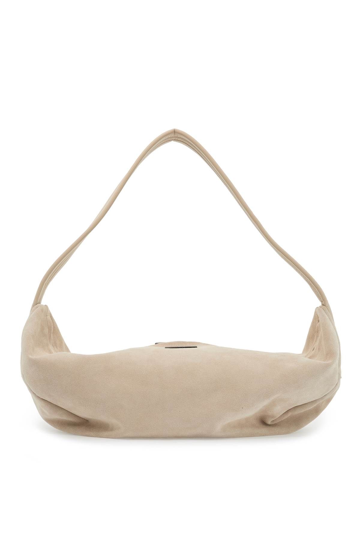 Shop Fear Of God Suede Leather Shell Bag With In Neutro