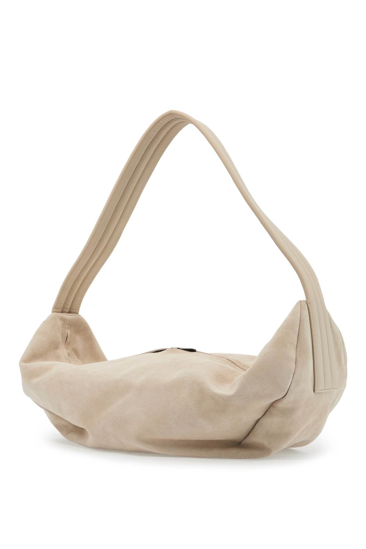 Shop Fear Of God Suede Leather Shell Bag With In Neutro