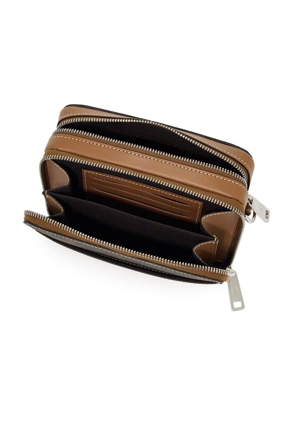 Shop Fendi Square Camera Bag Organizer For Storage In Brown