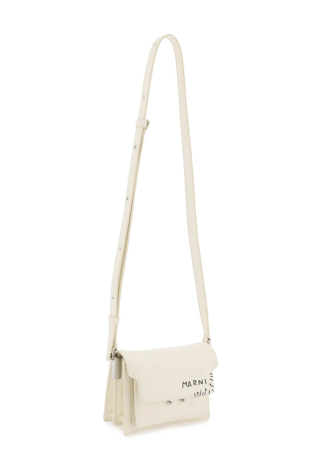 Shop Marni Mini Soft Trunk Shoulder Bag In White