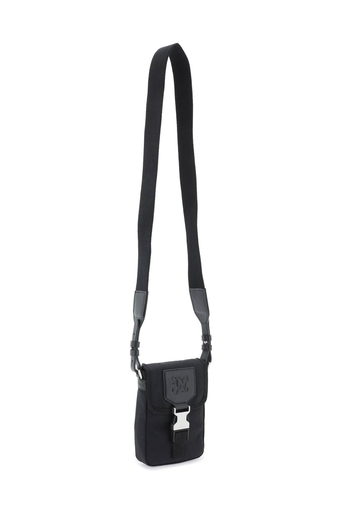 Shop Palm Angels Crossbody Bag With Monogram In Black