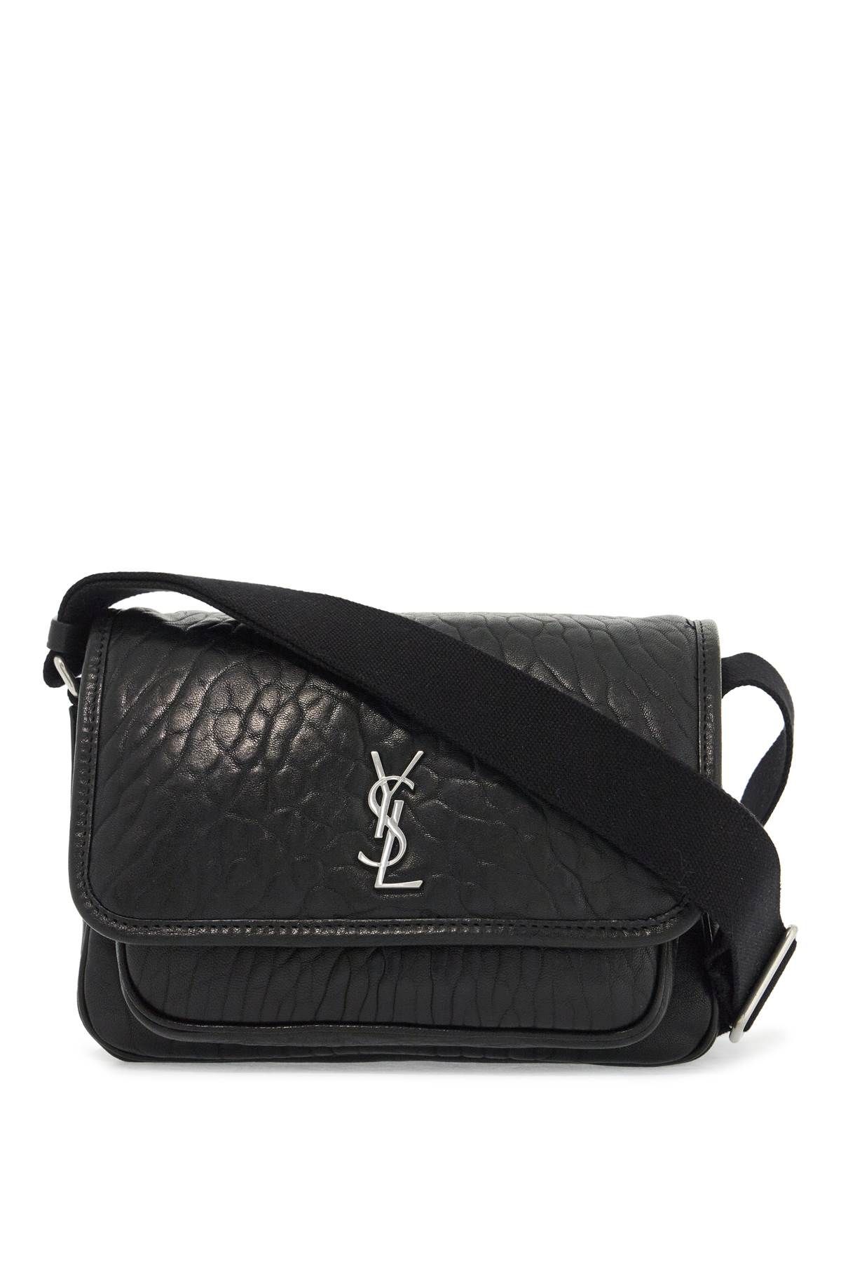 Saint Laurent Niki Leather Messenger Bag In In Black