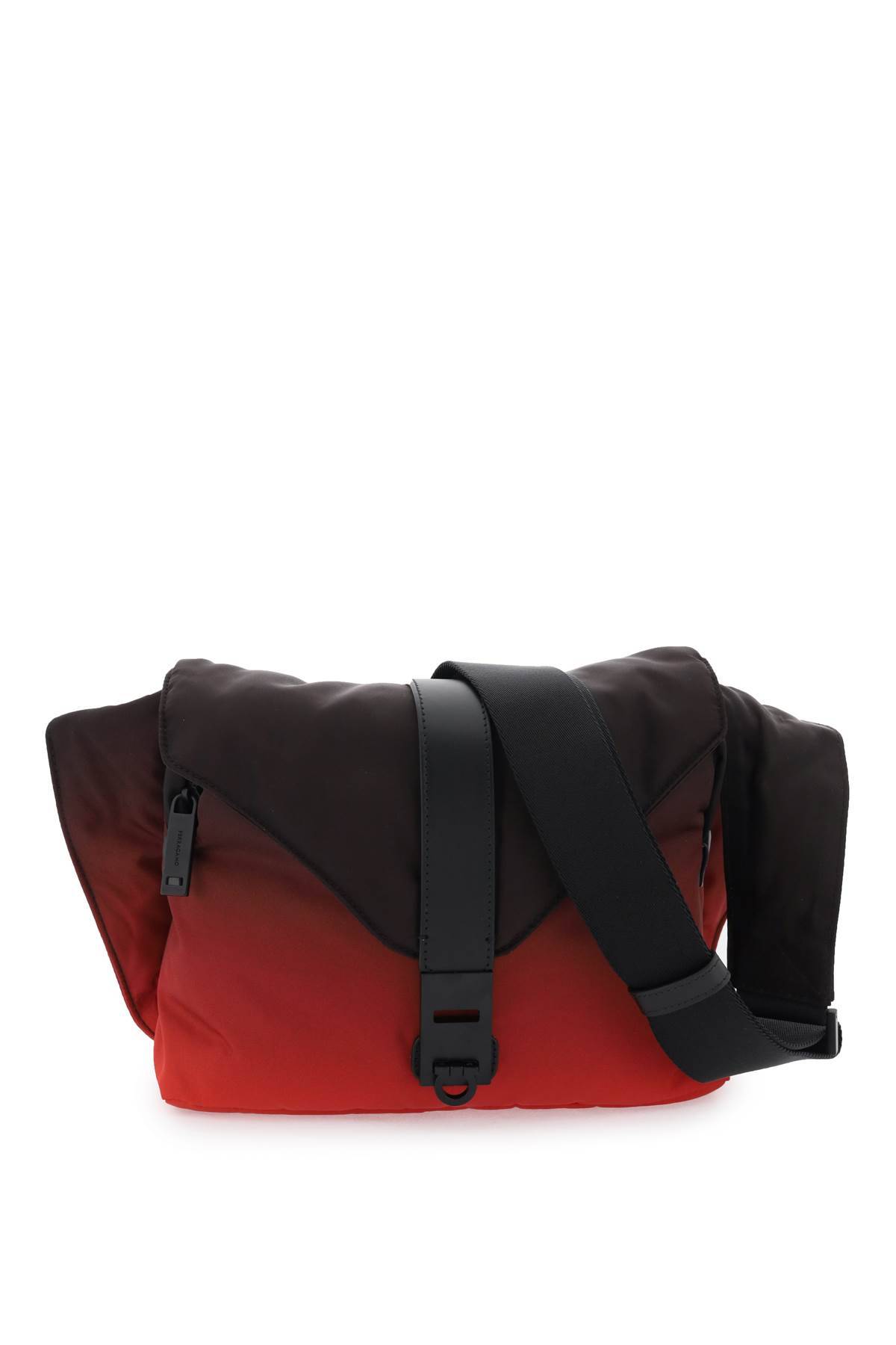 Ferragamo Degradé Nylon Crossbody Bag In Brown,red