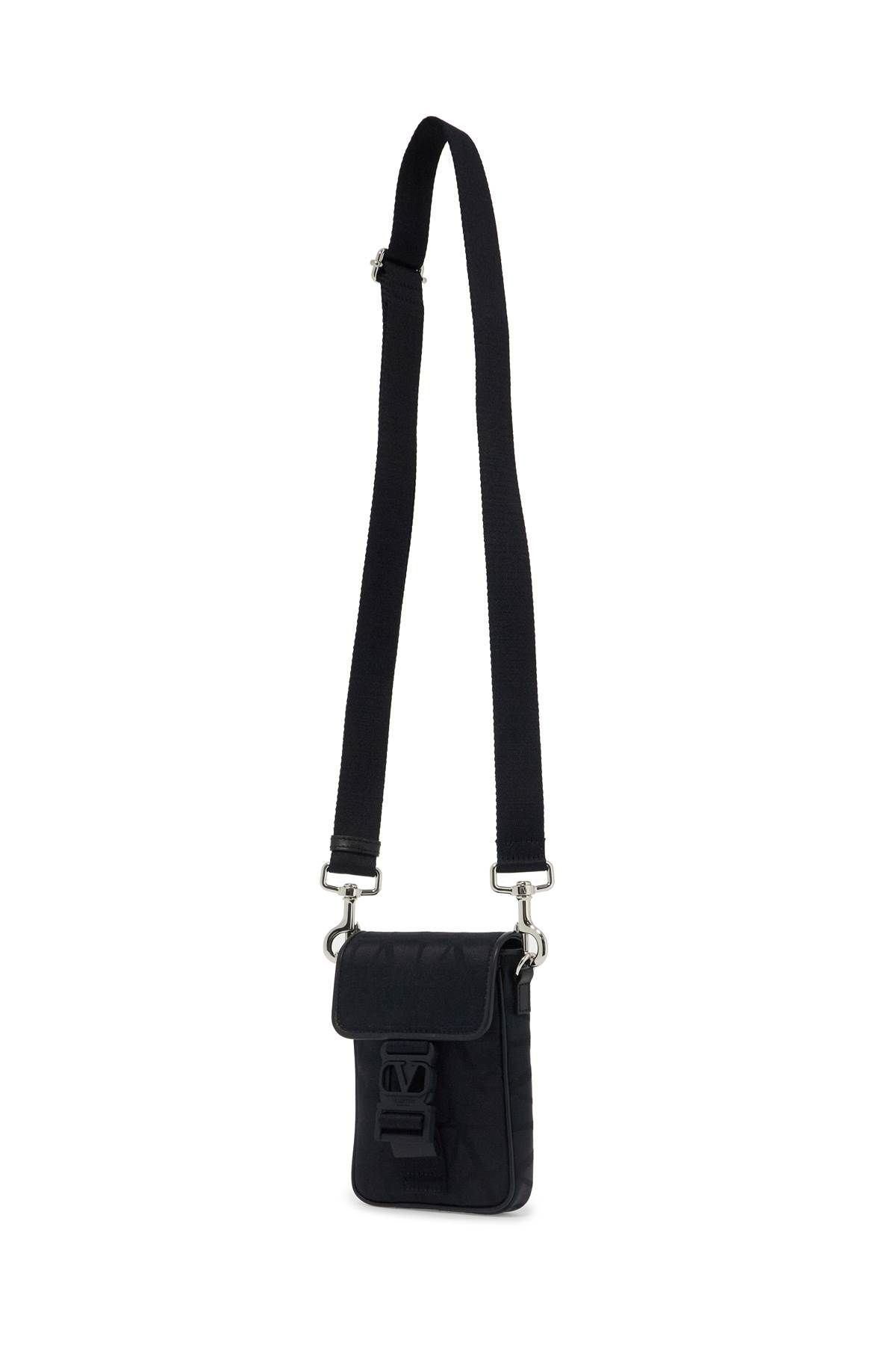 Shop Valentino Black Iconographe Mini Crossbody Bag In Blue