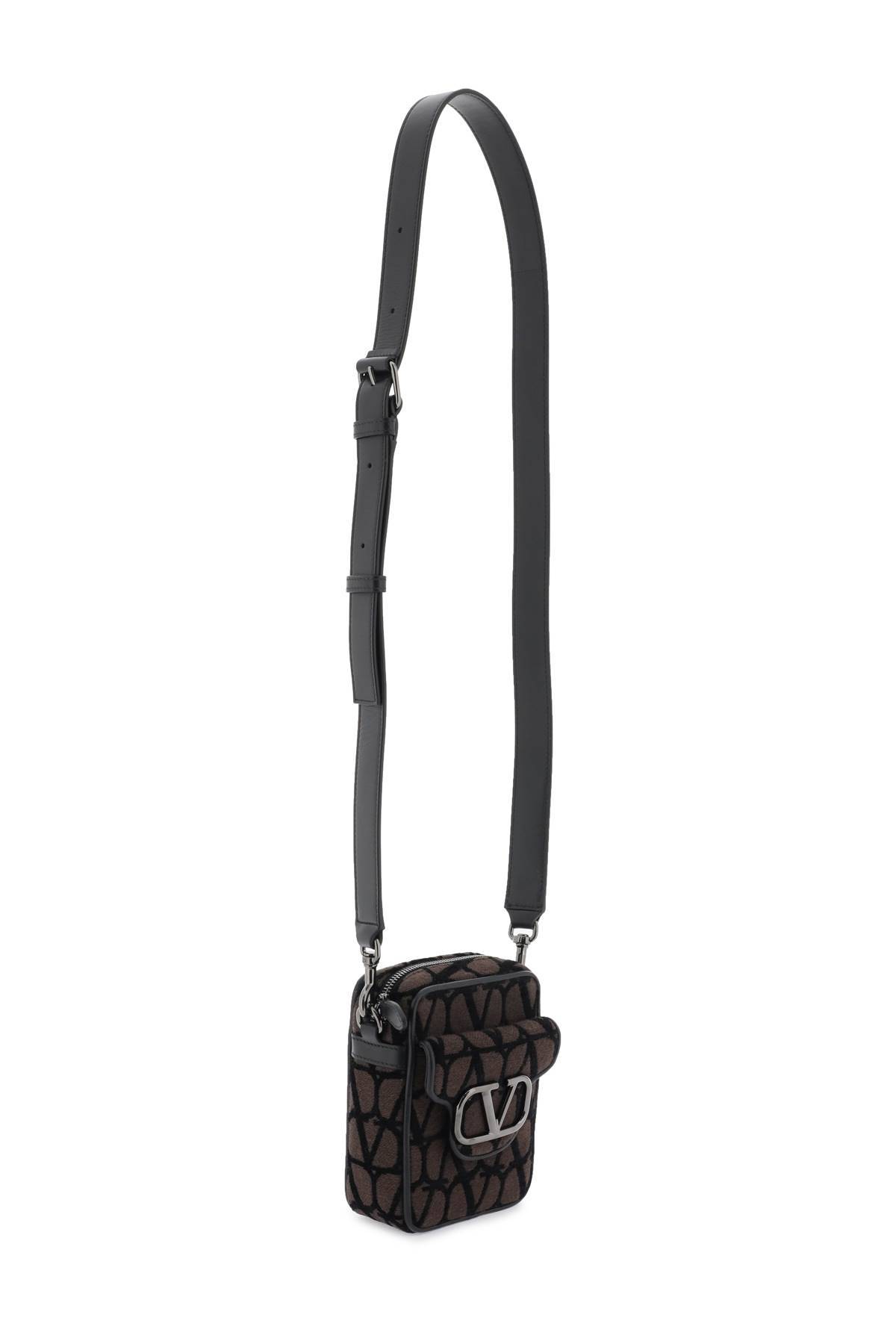 Shop Valentino Mini Locò Toile Iconographe Crossbody Bag In Brown,black
