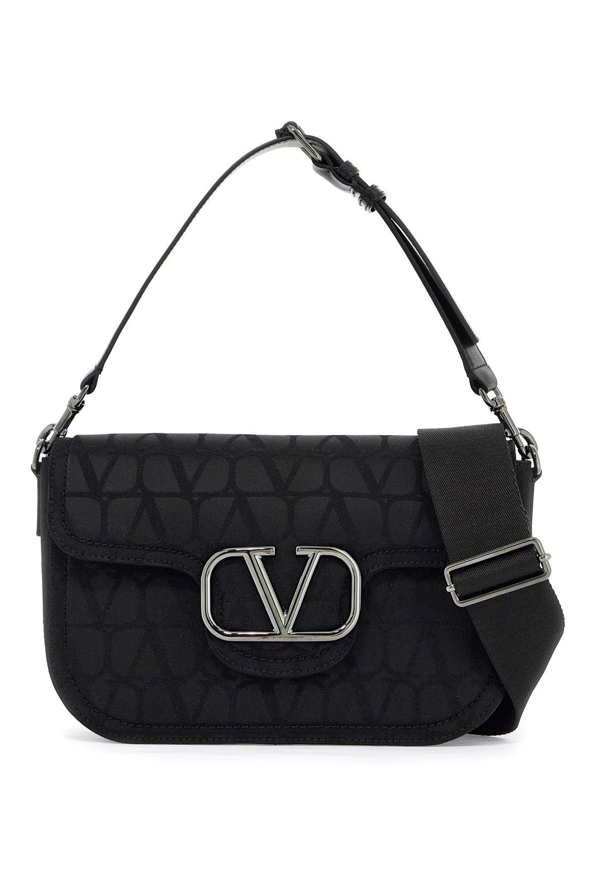 Shop Valentino Iconographer Toile Shoulder Bag In Black