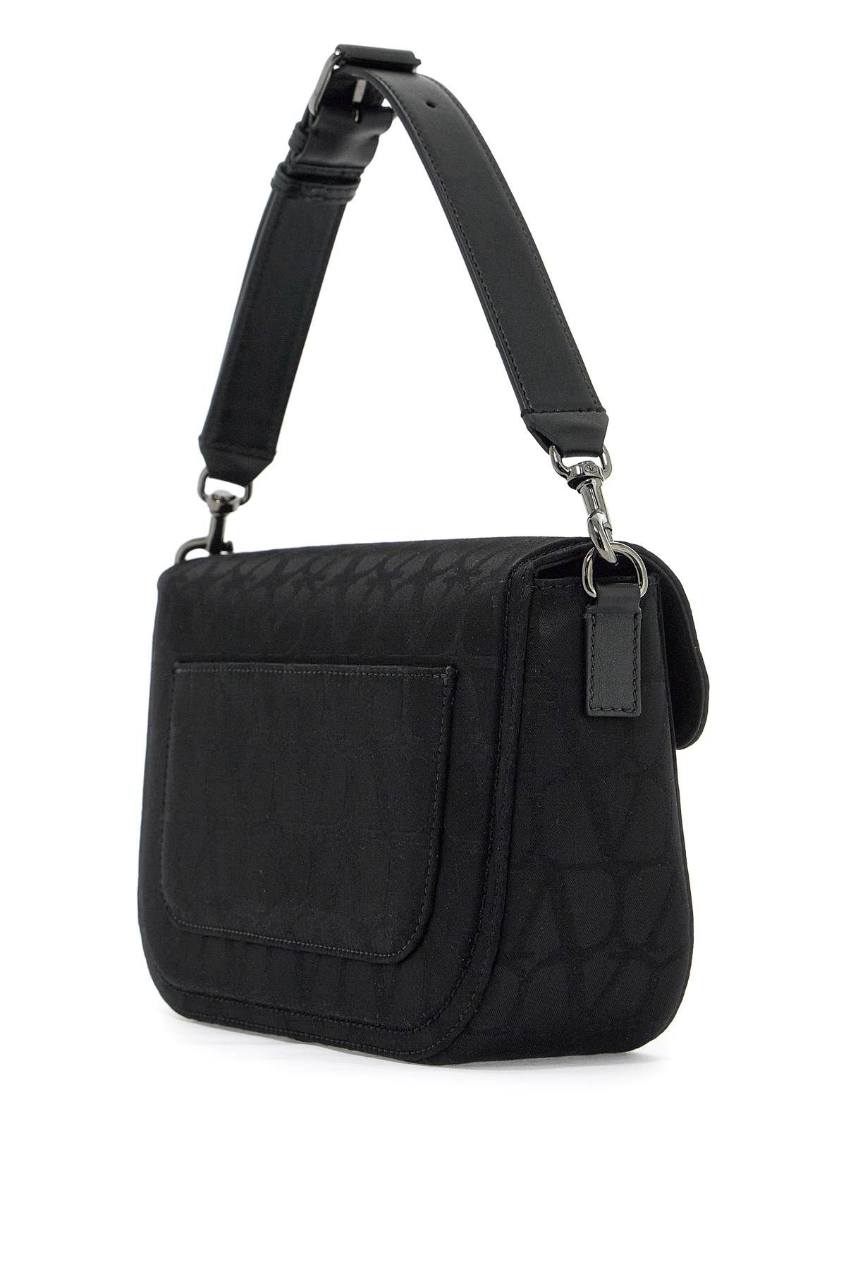 Shop Valentino Iconographer Toile Shoulder Bag In Black