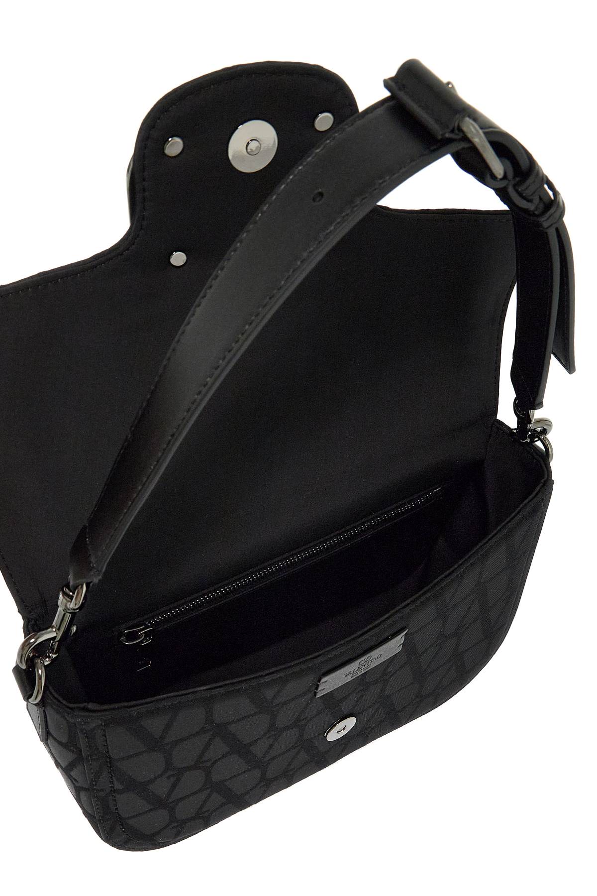 Shop Valentino Iconographer Toile Shoulder Bag In Black