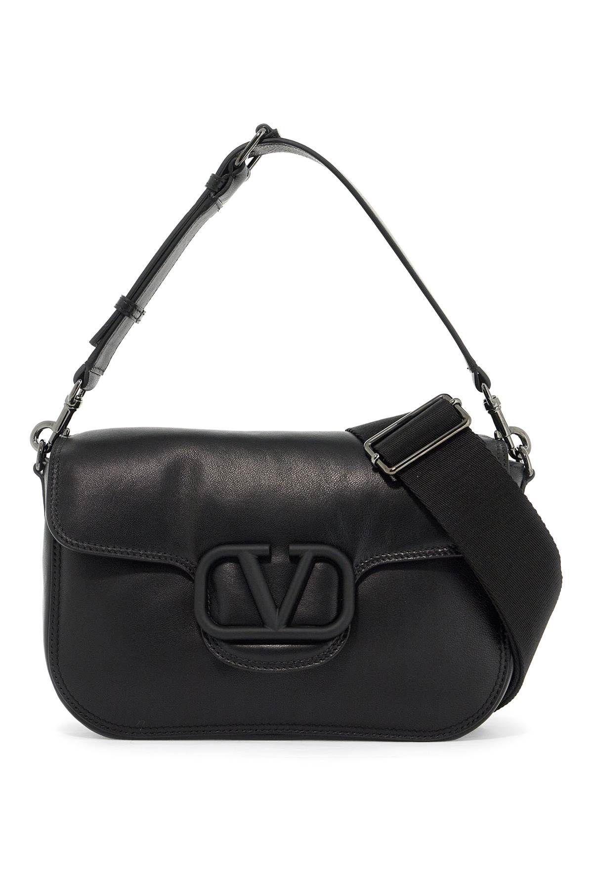 Shop Valentino Vlogo Signature Shoulder Bag In Nappa Leather In Black