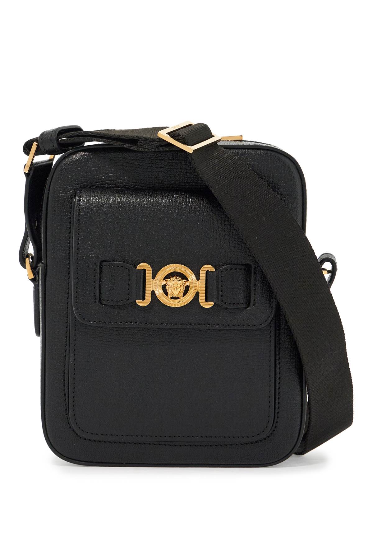 Shop Versace "medusa Biggie Shoulder Bag In Black