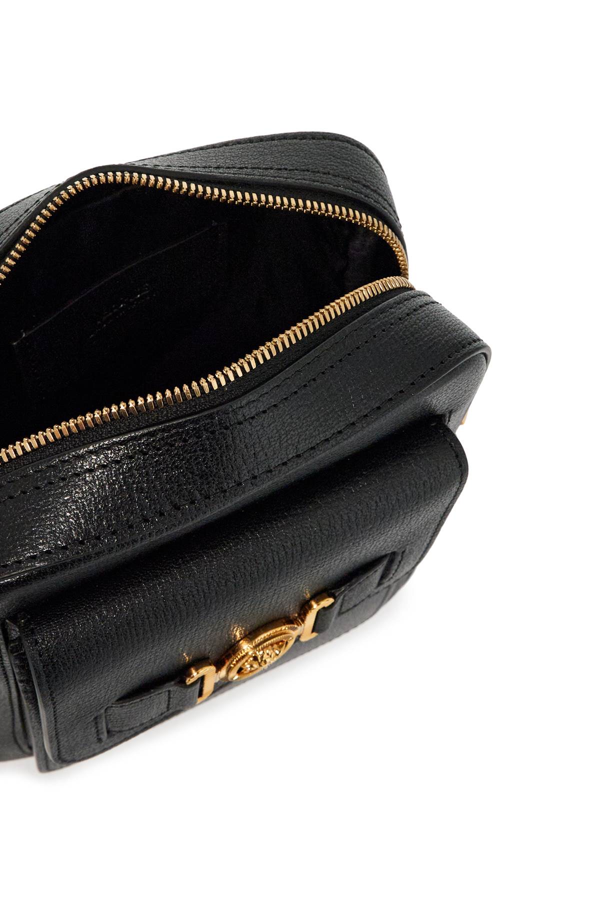 Shop Versace "medusa Biggie Shoulder Bag In Black