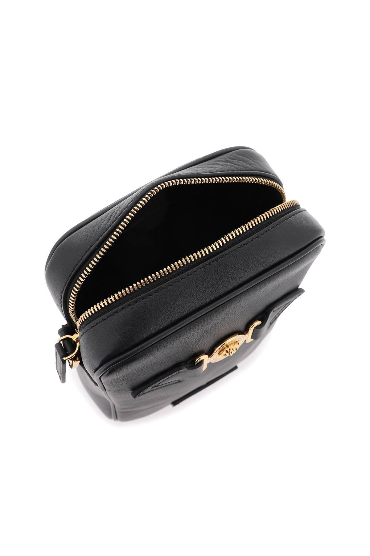 Shop Versace Medusa Biggie Crossbody Bag In Black