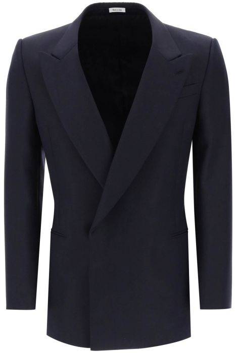 alexander mcqueen wool and mohair double-breasted blazer