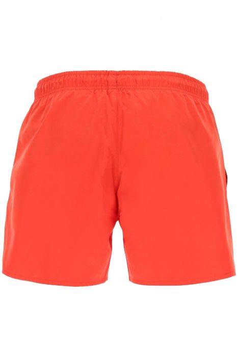 lacoste logo patch swim shorts