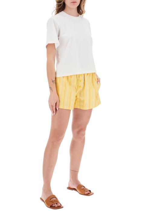 etro striped shorts with logo embroidery