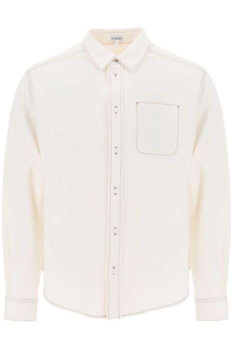 loewe denim shirt with anagram motif