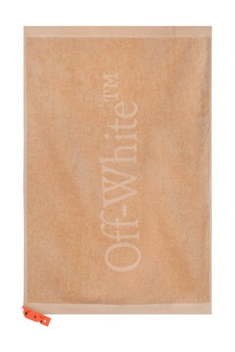 off-white shower towel with logo