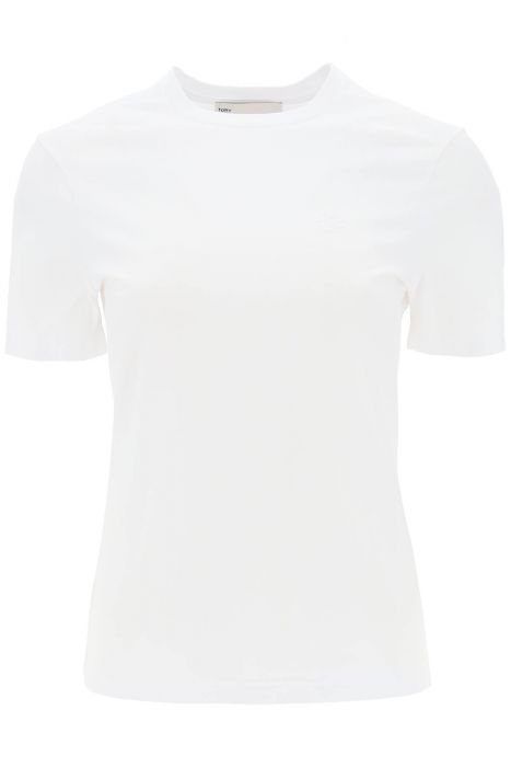 tory burch regular t-shirt with embroidered logo