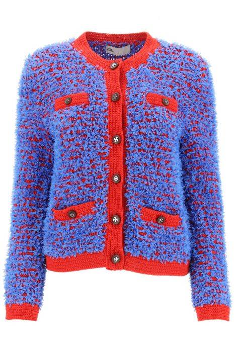 tory burch giacca in tweed effetto coriandoli