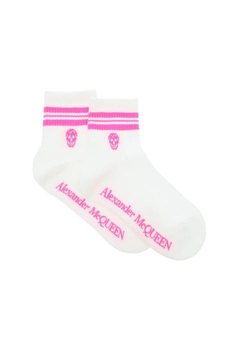 alexander mcqueen stripe skull sports socks