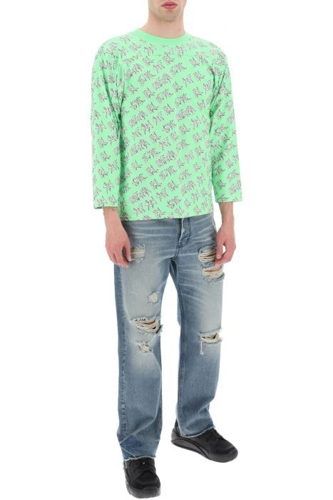 erl 'waffle' long sleeved t-shirt with all-over print
