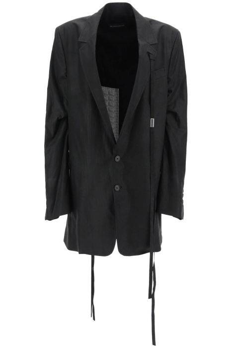 ann demeulemeester agnes slouchy jacket in waxed cotton