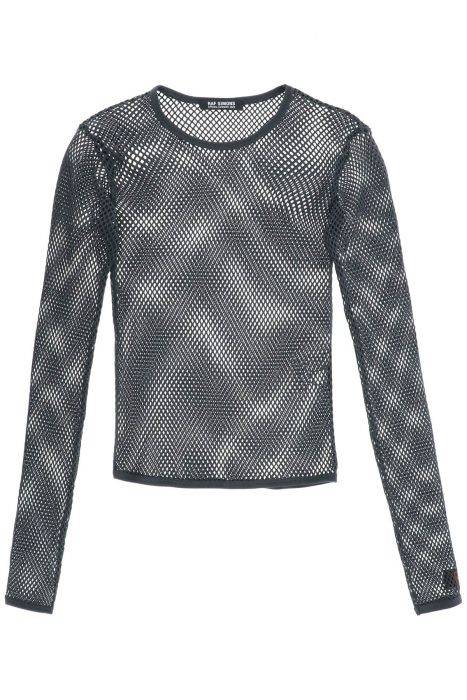 raf simons long sleeve fishnet knit t-shirt