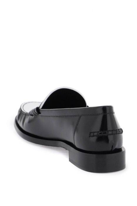 ferragamo leather loafers with embossed logo