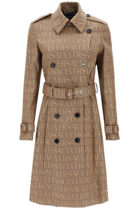 versace 'versace allover' double-breasted trench coat