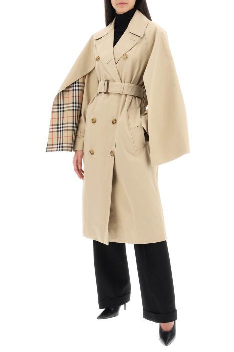 burberry 'ness' double-breasted raincoat in cotton gabardine