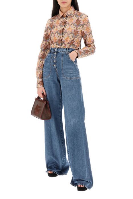 etro jeans with back foliage embroidery