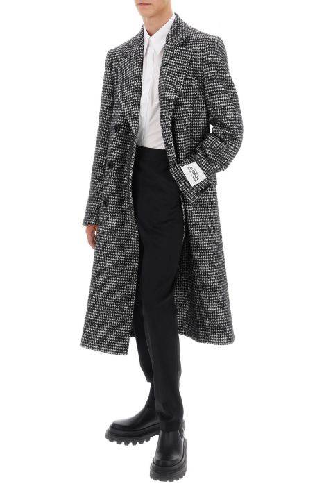 dolce & gabbana re-edition coat in houndstooth wool